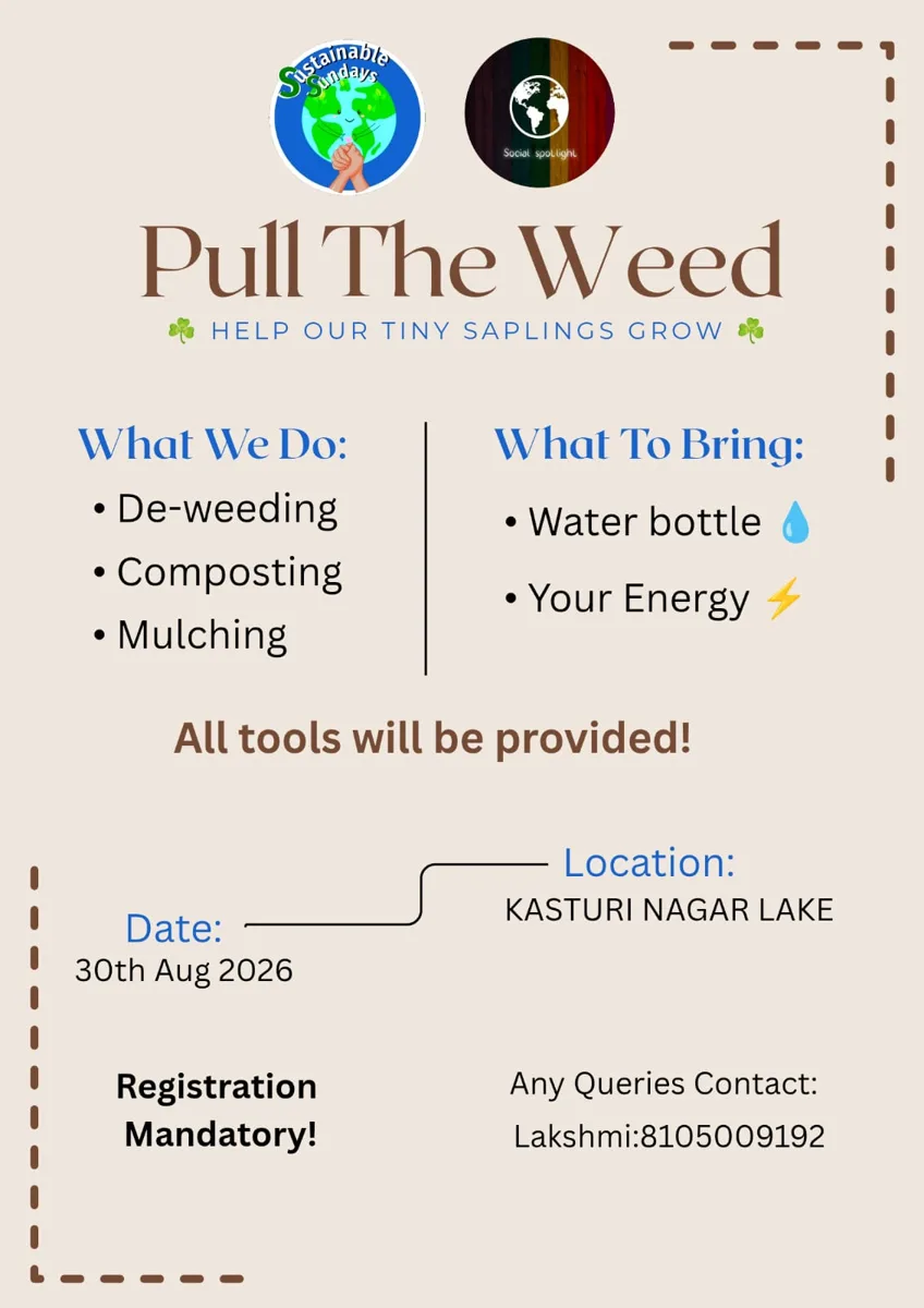 Pull The Weed at Kasturi Nagar Lake photo 1