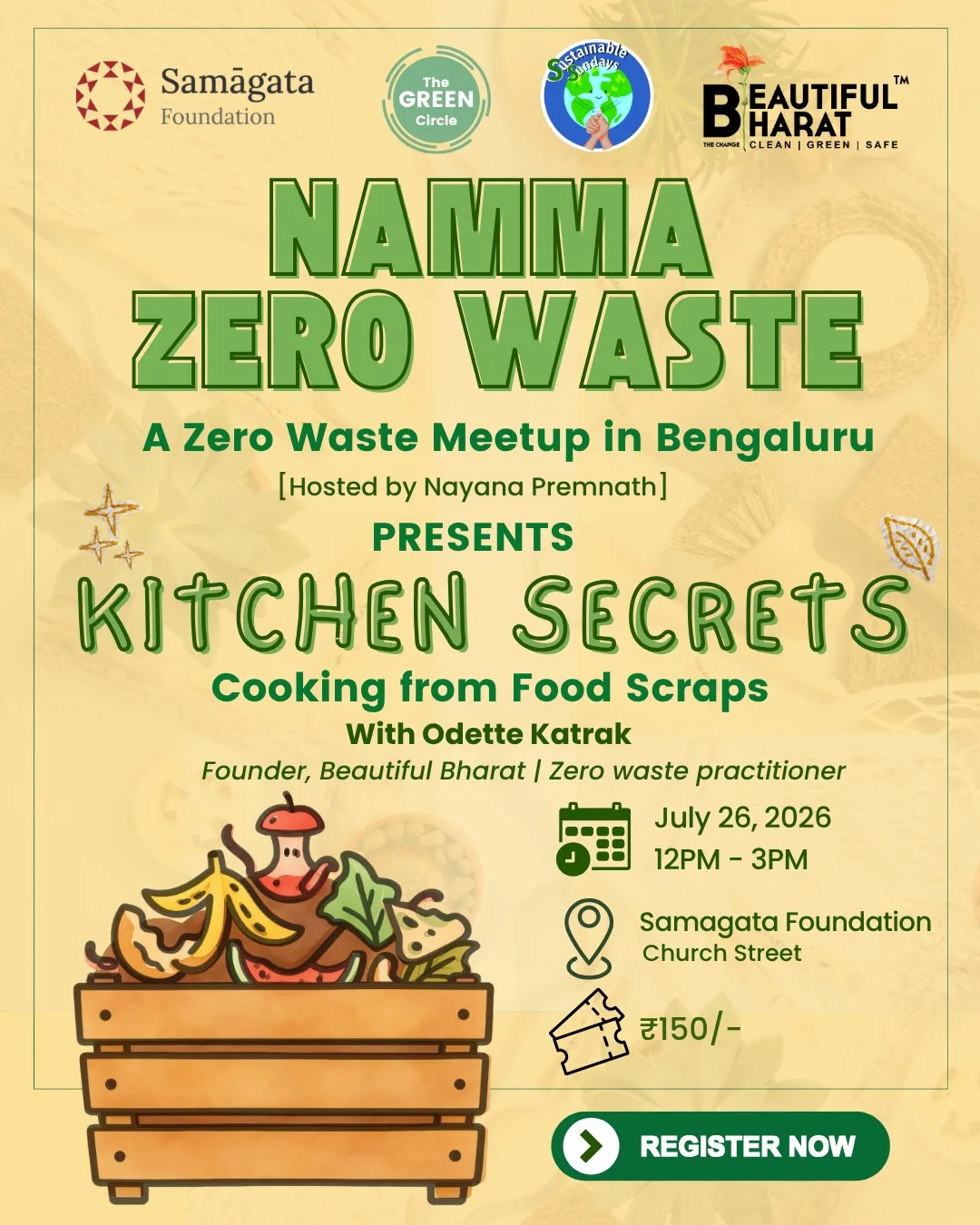 Namma Zero Waste presents Kitchen Secrets (Cooking from Food Scraps) with Odette Katrak photo 1