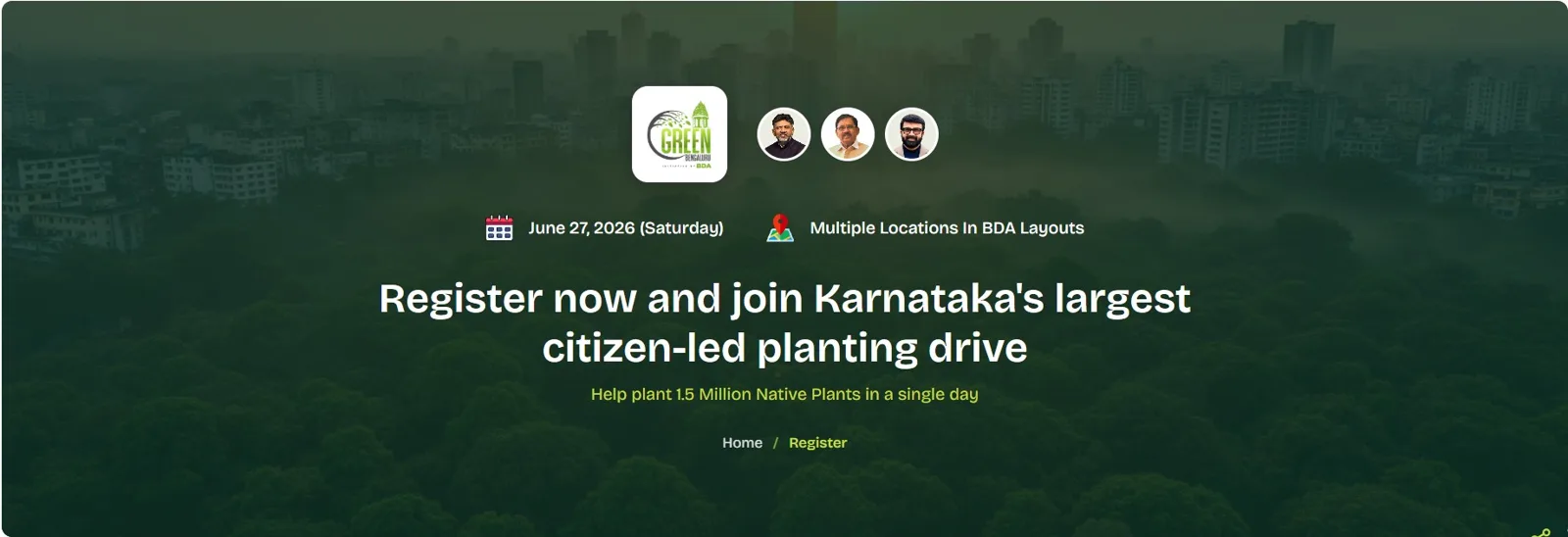 Join Karnataka's largest citizen-led planting drive - Help plant 1.5 Million Native Plants in a single day photo 1