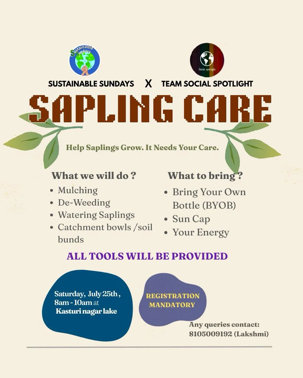 🌱 Sapling Care by Sustainable Sundays x Team Social Spotlight