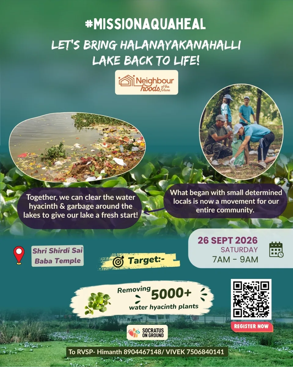 MISSION AQUA HEAL: Halanayakanahalli Lake Clean-Up Drive photo 1