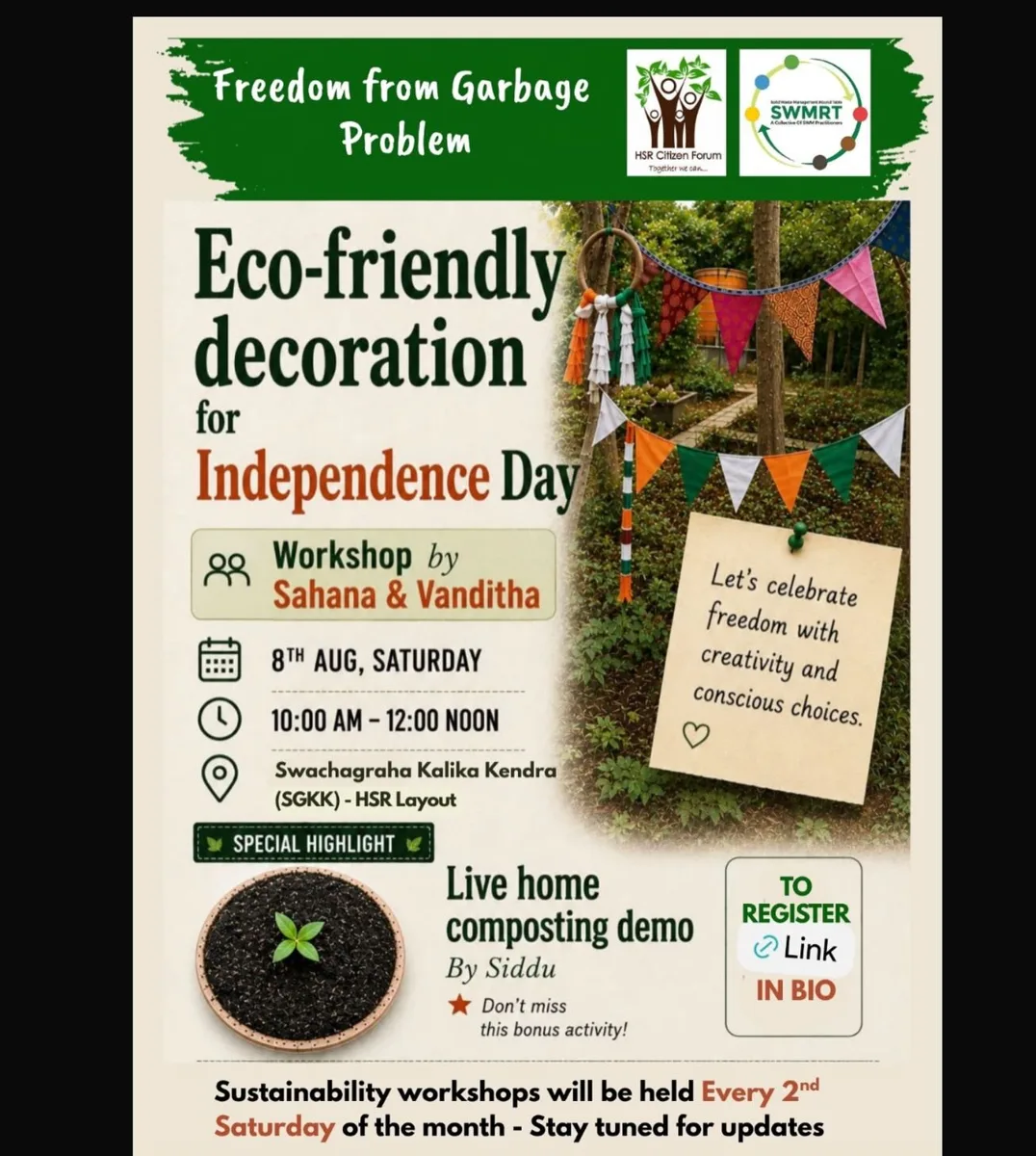 Freedom from Garbage - Eco friendly decoration for Independence Day photo 1