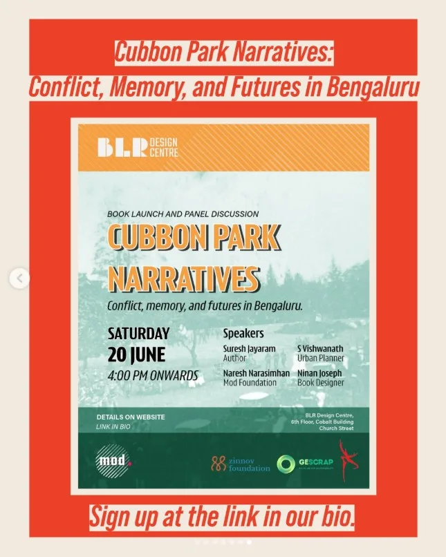 Cubbon Park Narratives - Book Launch & Panel Discussion photo 1